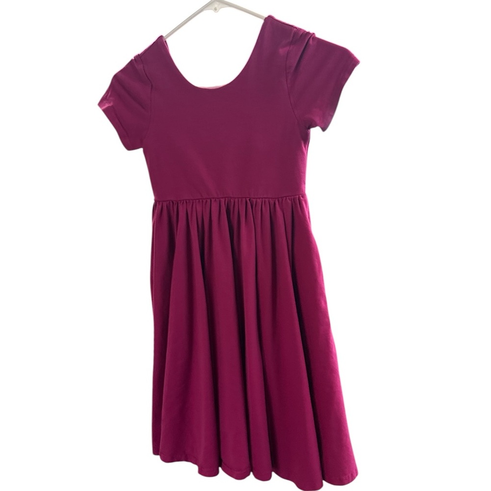 Ollie Jay! Girls' Twirl Neck Magenta  Dress w/pockets